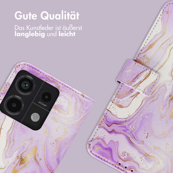 imoshion Design Klapphülle für das Xiaomi Redmi Note 13 Pro (5G) / Poco X6 - Purple Marble