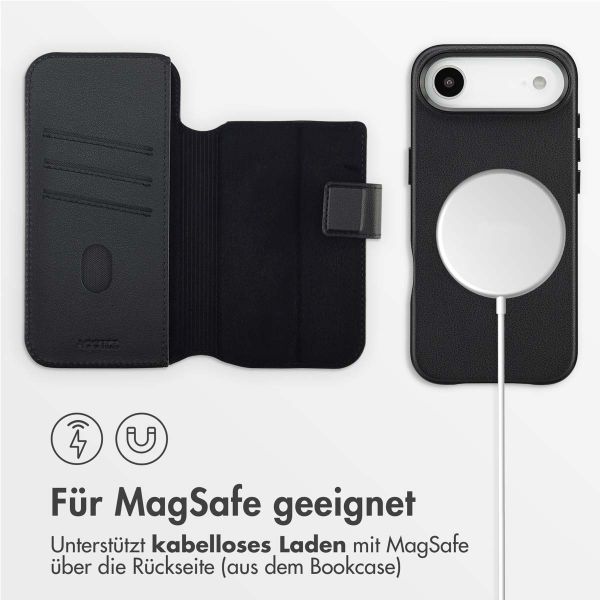Accezz 2-in-1 Klapphülle aus Leder mit MagSafe Apple iPhone Air - Onyx Black