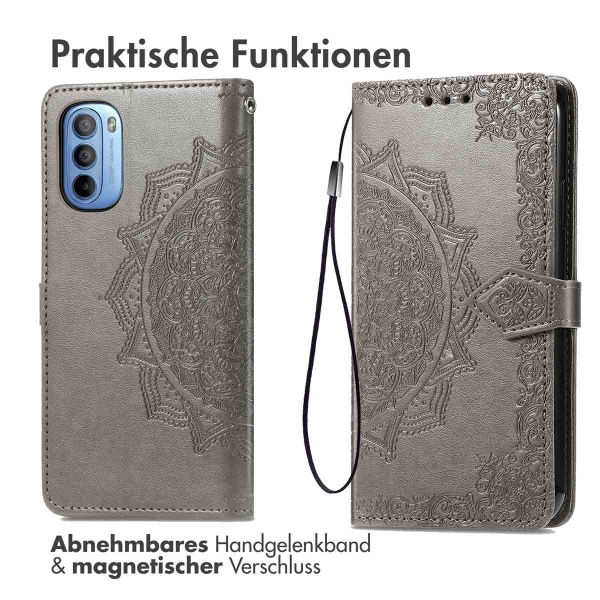 imoshion Mandala Klapphülle Motorola Moto G14 - Grau