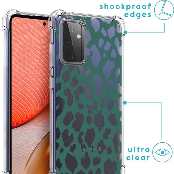 imoshion Design Hülle mit Band für das Samsung Galaxy A72 - Panther Illustration / Transparent