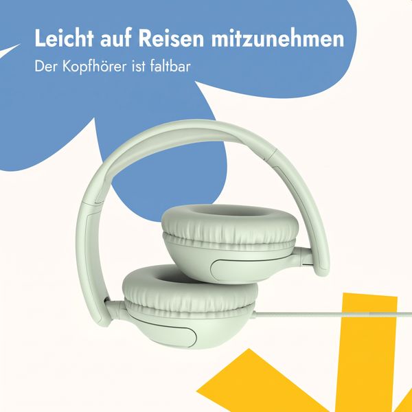 imoshion Kinderkopfhörer mit AUX-Kabel - Dezibelbegrenzer - Mint Green