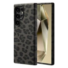 Selencia Sabi Backcover Leopardenmuster mit MagSafe Samsung Galaxy S24 Ultra - Midnight Black