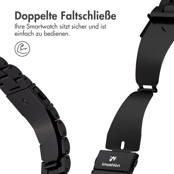 imoshion Edelstahlarmband für das Apple Watch Series 1 bis 11 / SE / Ultra (44/45/46/49 mm) - Schwarz
