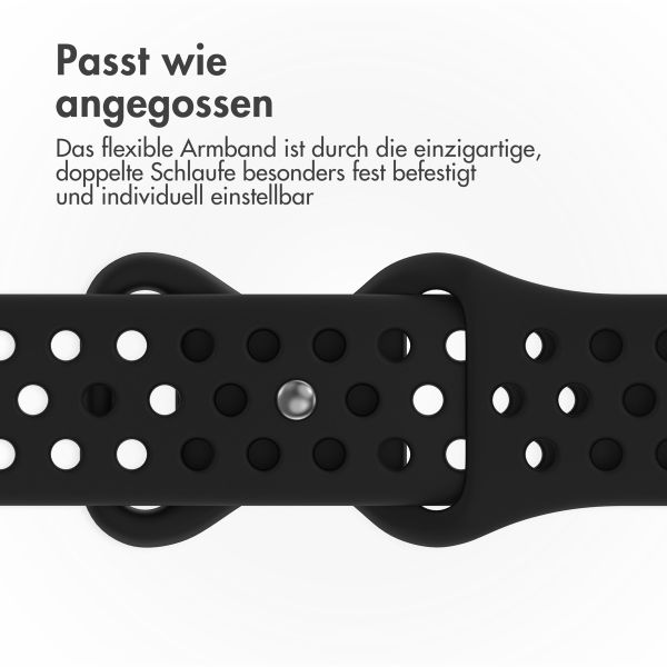 imoshion Sportarmband⁺ für die Apple Watch Series 1 bis 10 / SE / Ultra (2) (44/45/46/49 mm) - Größe M/L - Schwarz