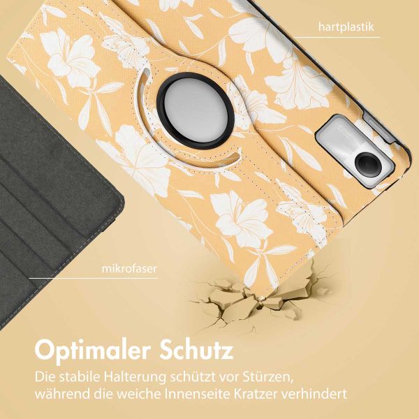 imoshion 360° drehbare Design Klapphülle Xiaomi Redmi Pad SE - Yellow Flowers