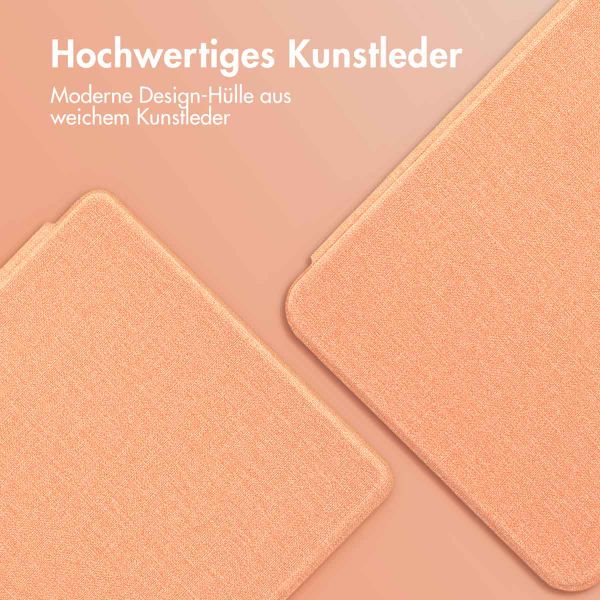 imoshion Canvas Sleepcover Klapphülle für das Kobo Clara Colour / Clara BW / Tolino Shine 5 / Shine Color - Peach