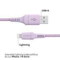 imoshion ﻿Lightning- auf USB-Kabel – nicht MFi-zertifiziert – Geflochtenes Gewebe – 1 m – Lila