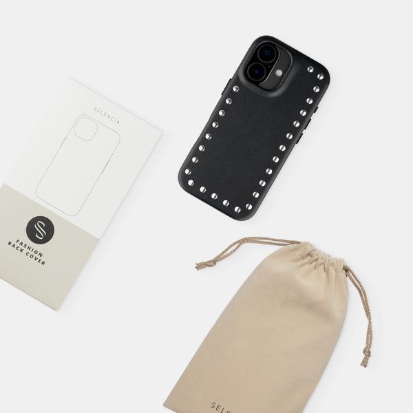 Selencia Studs Backcover mit MagSafe Apple iPhone 16 Pro - Velvet Black