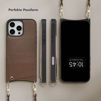 Selencia Nova HandyHülle mit Kordel und Kartenhalter Apple iPhone 16 Pro Max - Mocha Brown