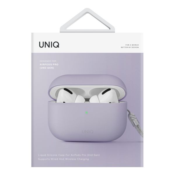 Uniq Lino Hybrid Liquid Silicone Case für Apple AirPods Pro 2 - Lilac Lavender