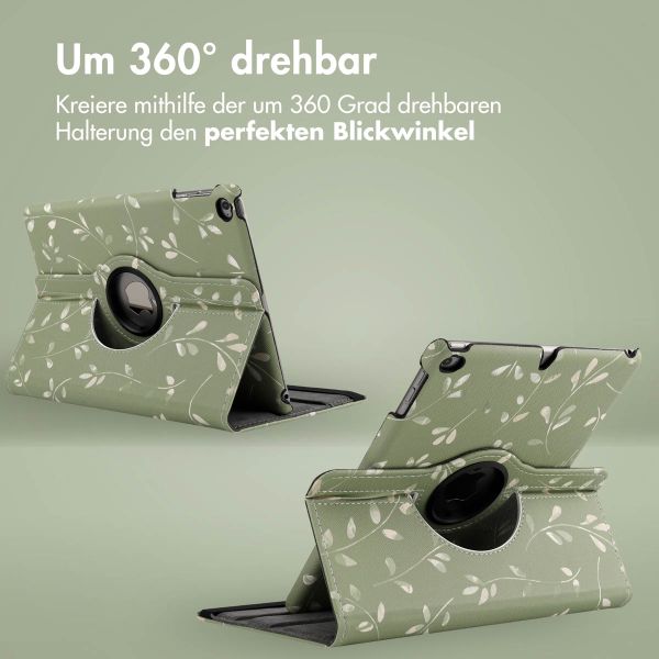 imoshion 360° drehbare Design Klapphülle für das iPad 6 (2018) / iPad 5 (2017) / Air 2 (2014) / Air 1 (2013)- Green Flowers