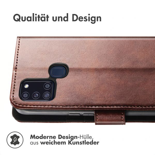 imoshion Luxuriöse Klapphülle Samsung Galaxy A21s - Dunkelbraun