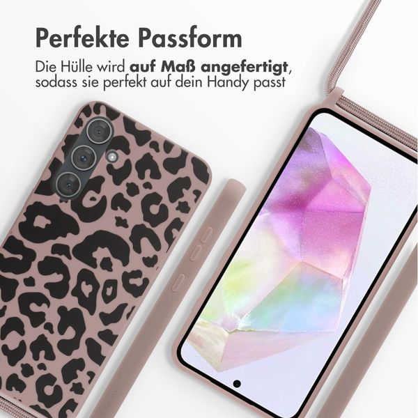 imoshion SilikonHülle design mit Band Samsung Galaxy A35 - Animal Pink