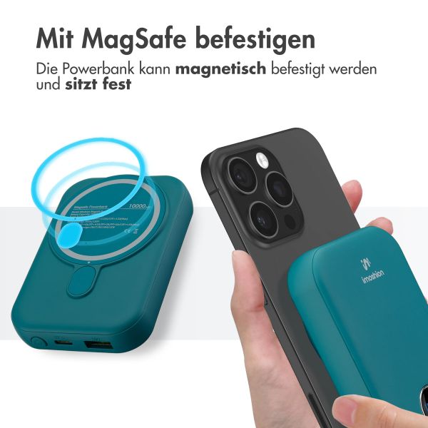 imoshion MagSafe Powerbank - 10.000 mAh - Kabellose Powerbank - Petrolgrün