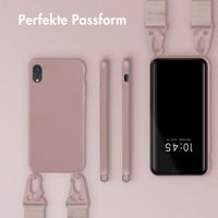 Selencia Silikonhülle mit abnehmbarem Band für das iPhone Xr - Sand Pink