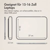 Accezz Leather Laptop Hülle mit Reißverschluss 15-16 Zoll - Laptop Sleeve - Cognac