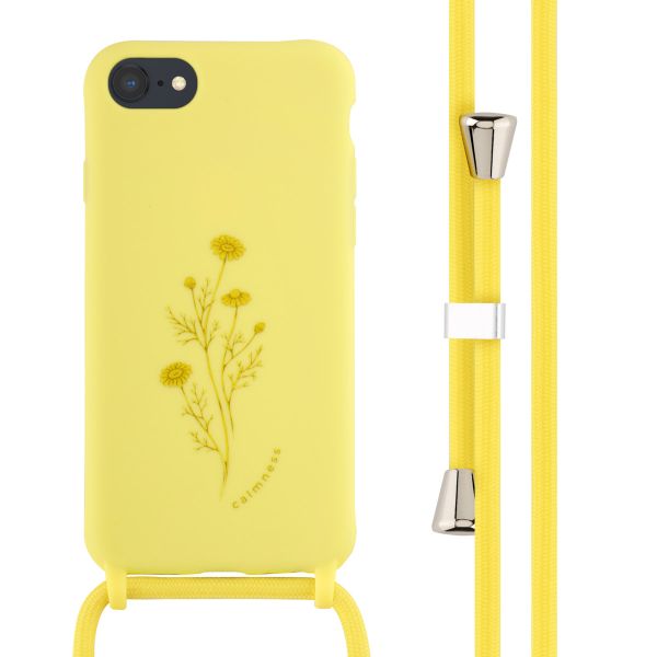 imoshion Silikonhülle design mit Band für das iPhone SE (2022 / 2020) / 8 / 7 - Flower Yellow