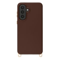 Selencia Rivièra Backcover mit MagSafe mit abnehmbaren Haken Samsung Galaxy A57 (5G) - Choco Brown