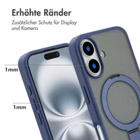 Accezz Ring Stand Backcover mit MagSafe iPhone 16 - Blau