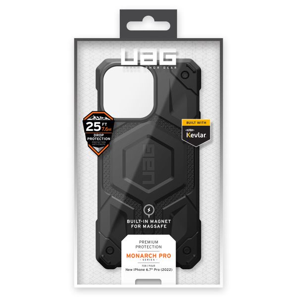 UAG Monarch Backcover MagSafe für das iPhone 14 Pro Max - Kevlar Black