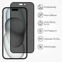 Accezz Privacy Displayschutz aus gehärtetem Glas für das Apple iPhone 14 Pro / 15 / 16