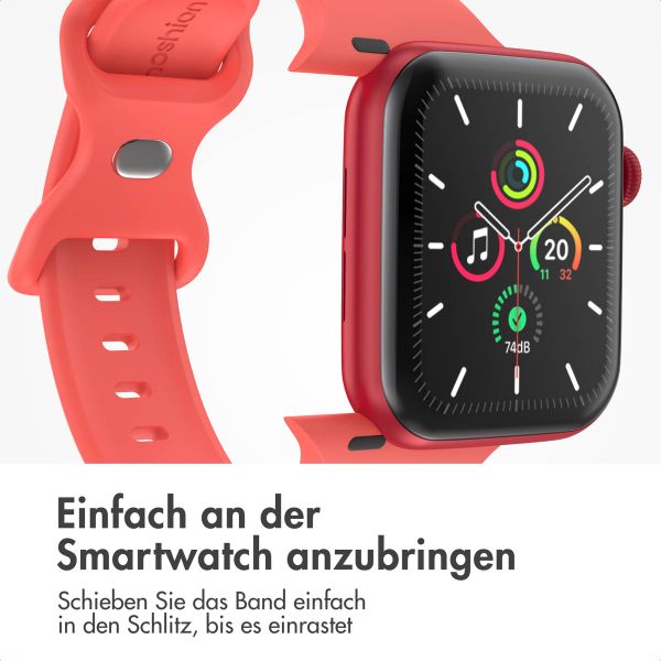 imoshion Silikonband⁺ für die Apple Watch Series 1 bis 9 / SE (38/40/41 mm) | Series 10 (42 mm) - Coral - Größe S/M