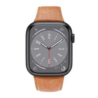 WiWu Vintage „Crazy Horse“ Lederarmband für die Apple Watch Series 1 bis 10 / SE / Ultra (2) (44/45/46/49 mm) - Hellbraun