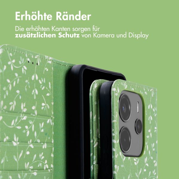 imoshion Design Klapphülle Xiaomi Redmi Note 14 (4G) - Green Flowers