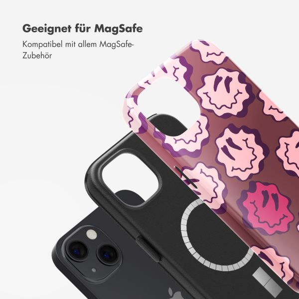Selencia Vivid Rückabdeckung mit MagSafe Apple iPhone 13 - Wavy Smiley Pink