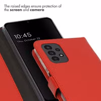 Selencia Echtleder Klapphülle Samsung Galaxy A13 (4G) - Rot