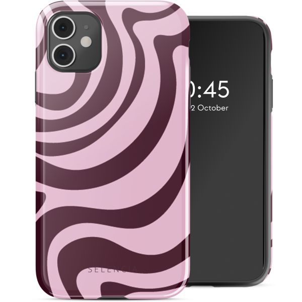 Selencia Vivid Backcover iPhone 11 - Wavy Swirl Pink Plum