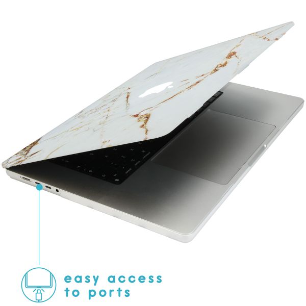 imoshion Design Laptop Cover für das MacBook Pro 16 Zoll (2021 / 2023 M3 chip / 2024 M4 chip) - A2485 / A2780 / A2991 / A3186 / A3403 - White Marble