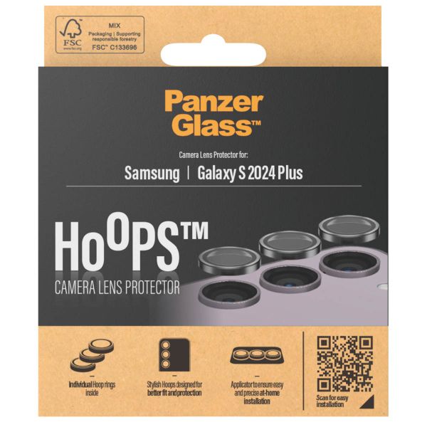 PanzerGlass Kameraprotektor Hoop Optic Rings für das Samsung Galaxy S24 Plus - Black