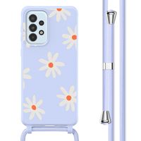 imoshion SilikonHülle design mit Band Samsung Galaxy A33 - Lila Flower Distance