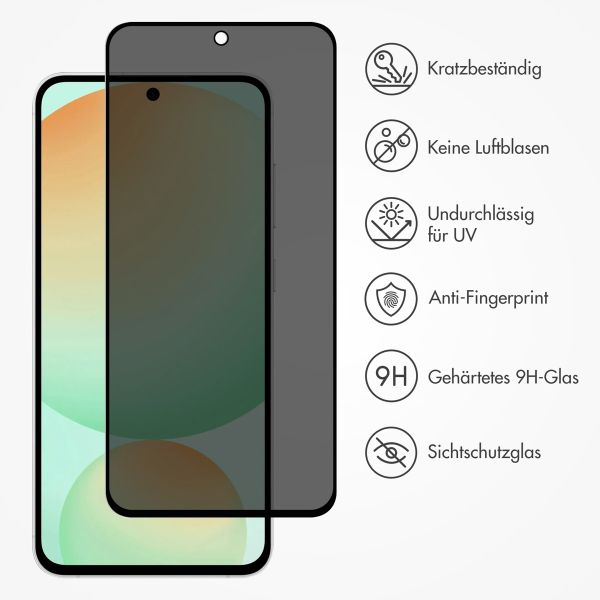 Accezz Privacy Displayschutz aus gehärtetem Glas für das Samsung Galaxy A36 / A56 / S24 FE