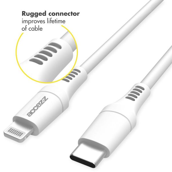 Accezz MFI-zertifiziertes Lightning- auf USB-C-Kabel - 1 m - Weiß