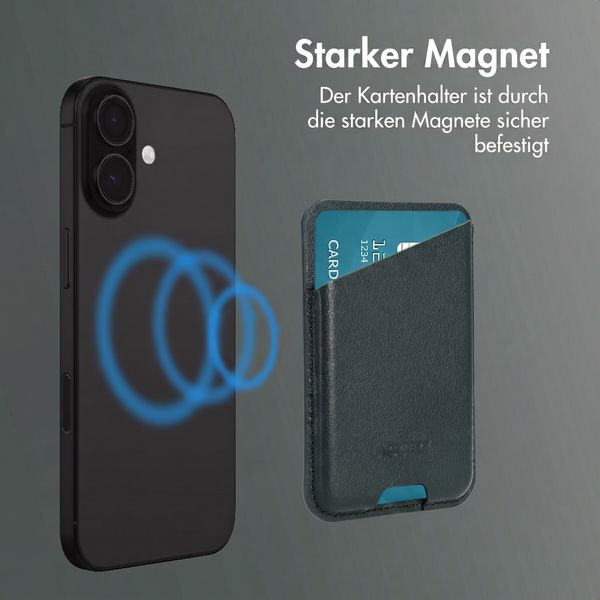 Accezz Magnetischer Lederkartenhalter - Geeignet für Apple Find My - Cedar Green