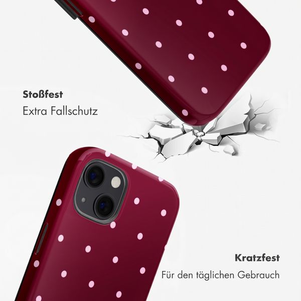Selencia Vivid Back Cover Apple iPhone 13 / 13 Pro - Happy Dots Burgundy