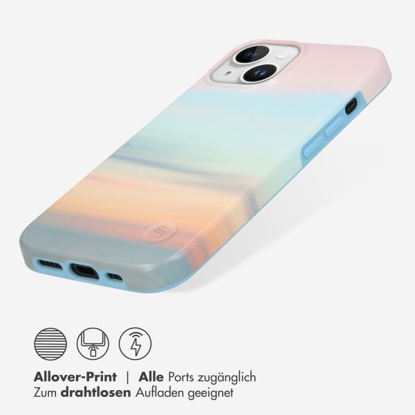 Selencia Aurora Fashion Back Case für das iPhone 15 - Strapazierfähige Hülle - 100% recycelt - Sky Sunset Multicolor