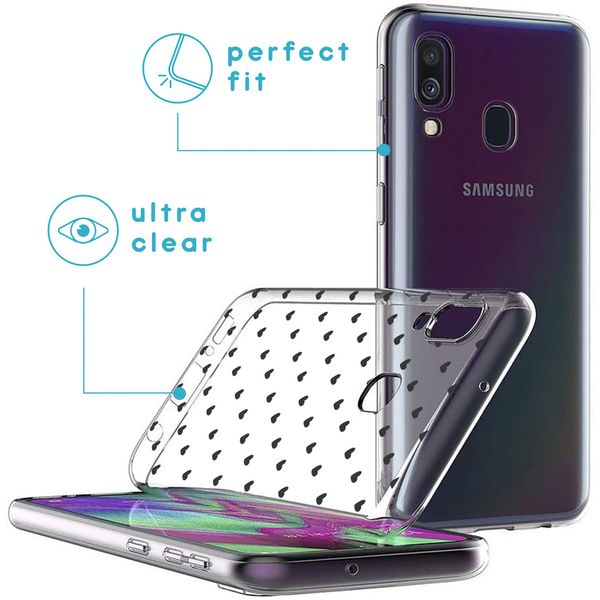 imoshion Design Hülle Samsung Galaxy A40 - Herzen - Schwarz