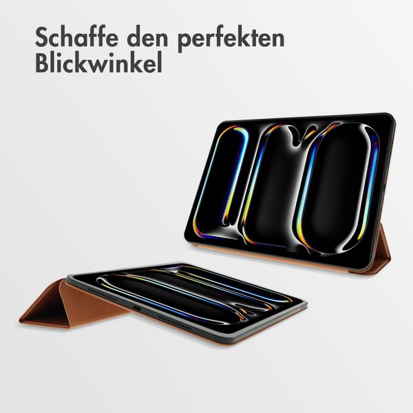Accezz Leder Trifold Klaphülle Apple iPad Pro 11 (2025) M5 / (2024) M4 - Cognac