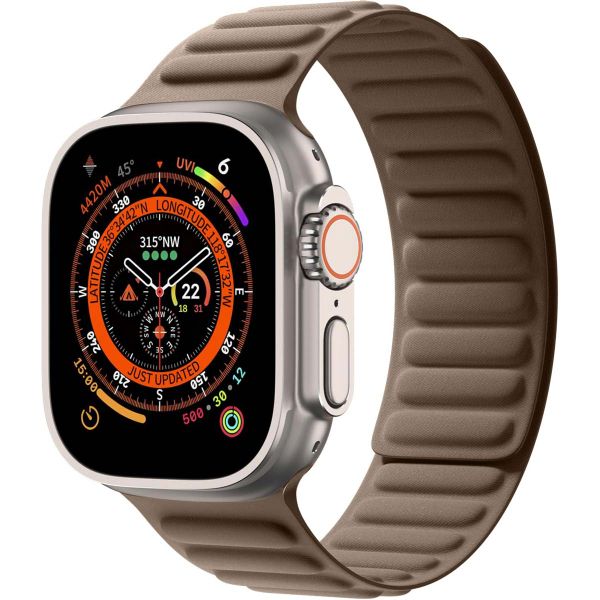 WiWu Magnetisches gewebtes Gliederarmband für die Apple Watch Series 1 bis 10 / SE / Ultra (2) (44/45/46/49 mm) - Taupe