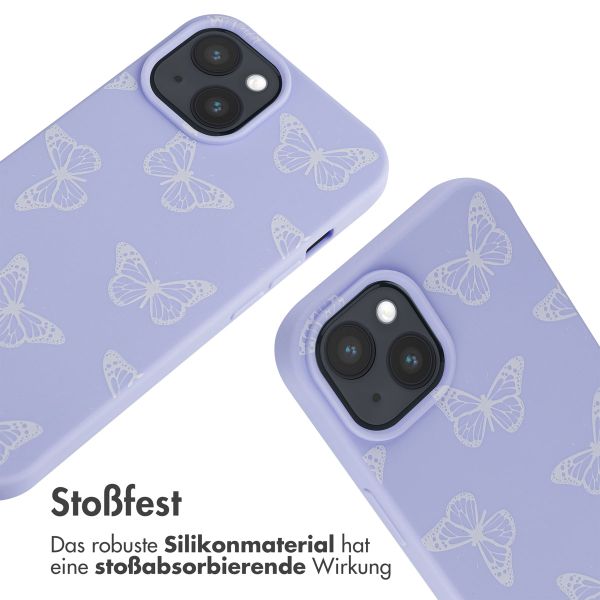 imoshion Silikonhülle design mit Band für das iPhone 15 - Butterfly