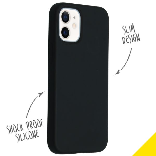 Accezz Liquid Silikoncase  für das iPhone 12 Mini - Schwarz