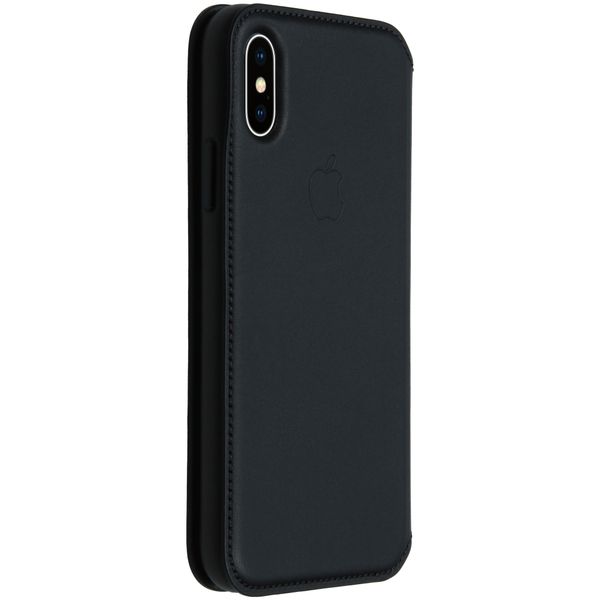 Apple Schwarzer Leather Folio Klapphülle Apple iPhone X / Xs