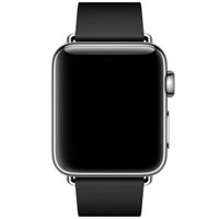 Apple Leather Band Modern Buckle für die Apple Watch Series 1 bis 9 / SE (38/40/41 mm) | Series 10 (42 mm) - Größe M - Schwarz