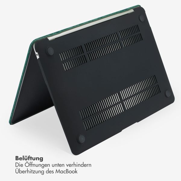 Selencia Cover mit Samtoberfläche Apple MacBook Pro 13 Zoll (2020 / 2022) - Dunkelgrün