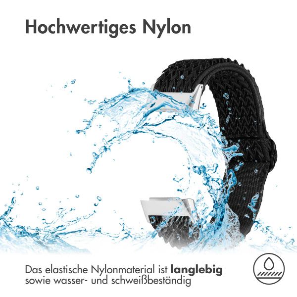 imoshion Elastisches Nylonarmband für das  Fitbit Charge 5 - Schwarz