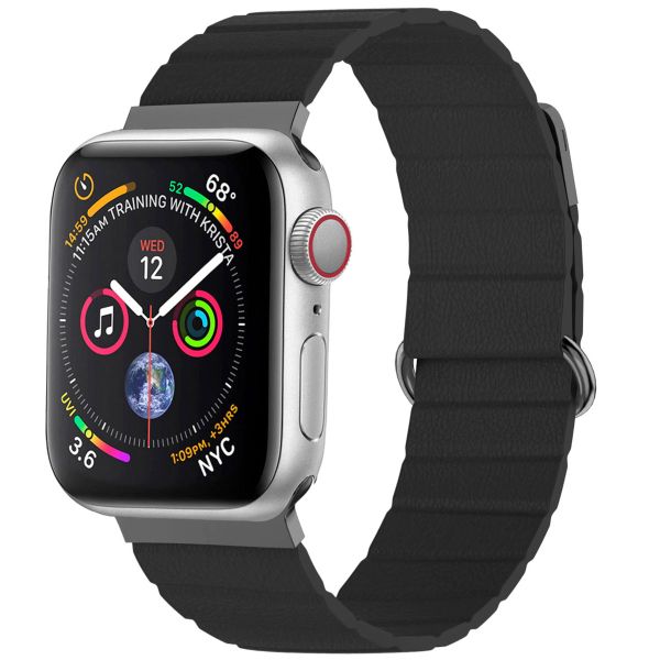 imoshion Magnetlederarmband für das Apple Watch Series 1-9 / SE - 38/40/41 mm / Series 10 - 42 mm - Schwarz