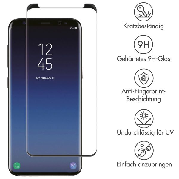 Selencia Premium Screen Protector aus gehärtetem Glas für das Samsung Galaxy S9 - Schwarz